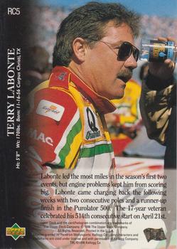 1996 Upper Deck Road to the Cup #RC5 Terry Labonte Back