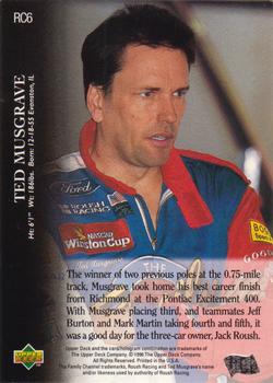 1996 Upper Deck Road to the Cup #RC6 Ted Musgrave Back