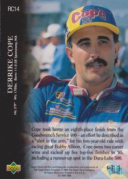 1996 Upper Deck Road to the Cup #RC14 Derrike Cope Back