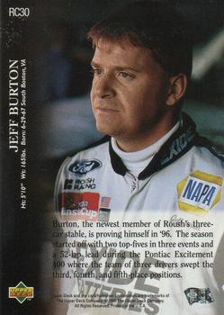 1996 Upper Deck Road to the Cup #RC30 Jeff Burton Back