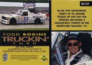 1996 Upper Deck Road to the Cup #RC139 Todd Bodine Back