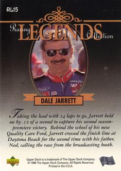 1996 Upper Deck Road to the Cup - Racing Legends Collection #RL15 Dale Jarrett Back