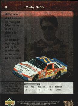 1996 SP #27 Bobby Hillin Jr. Back