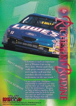 1996 Wheels Crown Jewels Elite #50 Donnie Richeson / Brett Bodine Back