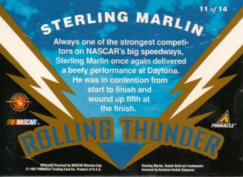 1997 Action Packed - Rolling Thunder #11 Sterling Marlin Back