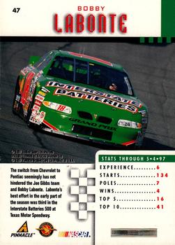 1997 Pinnacle #47 Joe Gibbs Racing Back