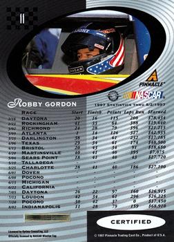 1997 Pinnacle Certified #11 Robby Gordon Back