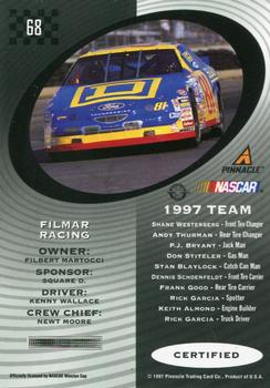 1997 Pinnacle Certified #68 Kenny Wallace's Car Back