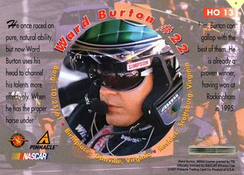 1997 Pinnacle Racer's Choice - High Octane #HO 13 Ward Burton Back