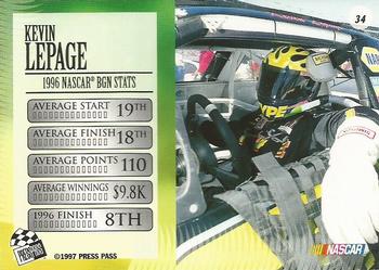 1997 Press Pass VIP #34 Kevin Lepage Back