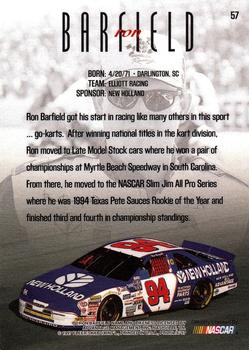 1997 SkyBox NASCAR Profile #57 Ron Barfield Back