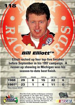 1997 Maxx #118 Bill Elliott Back