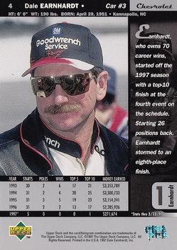 1997 Upper Deck Road to the Cup #4 Dale Earnhardt Back
