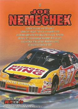 1997 Wheels Race Sharks #21 Joe Nemechek Back