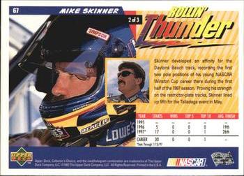1998 Collector's Choice #67 Mike Skinner's Car Back