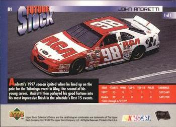 1998 Collector's Choice #81 John Andretti Back