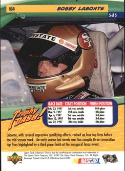 1998 Collector's Choice #104 Bobby Labonte Back