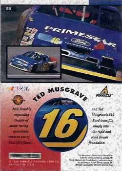 1998 Pinnacle Mint Collection #20 Ted Musgrave's Car Back