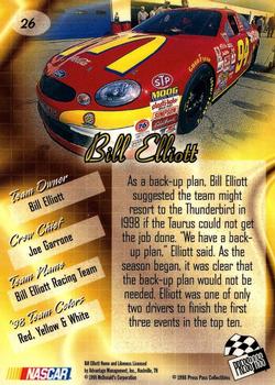 1998 Press Pass Premium #26 Bill Elliott's Car Back