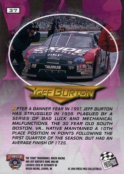 1998 Press Pass VIP #37 Jeff Burton's Car Back