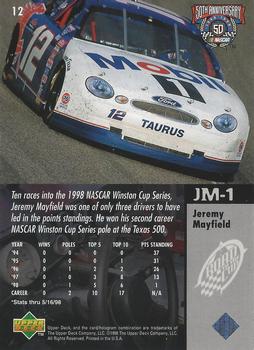 1998 Upper Deck Road to the Cup #12 Jeremy Mayfield Back
