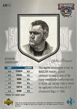 1998 Upper Deck Road to the Cup - 50th Anniversary #AN11 Junior Johnson Back