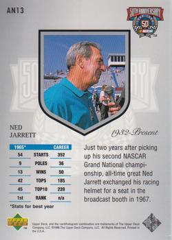 1998 Upper Deck Road to the Cup - 50th Anniversary #AN13 Ned Jarrett Back