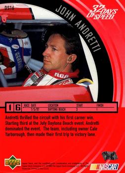 1998 Upper Deck Victory Circle - 32 Days of Speed #DS16 John Andretti Back