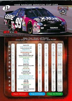 1998 Wheels #33 Jeff Burton's Car Back