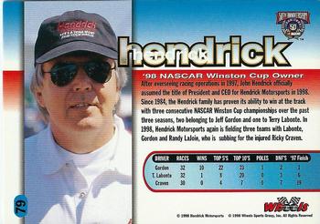 1998 Wheels #79 John Hendrick Back