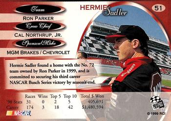 1999 Press Pass Premium #51 Hermie Sadler Back