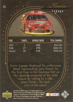 1999 SP Authentic #35 Kevin Lepage's Car Back