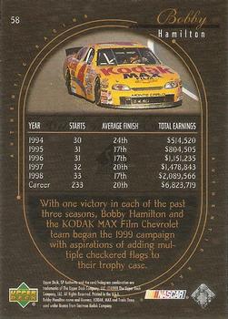 1999 SP Authentic #58 Bobby Hamilton's Car Back