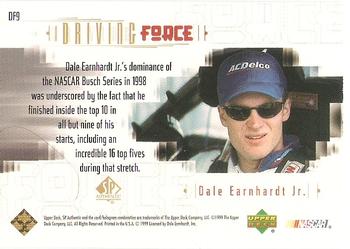1999 SP Authentic - Driving Force #DF9 Dale Earnhardt Jr. Back