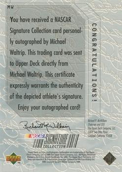 1999 Upper Deck Victory Circle - Signature Collection #MW Michael Waltrip Back