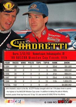 1999 Wheels High Gear #11 John Andretti Back