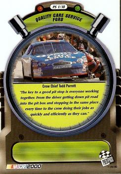 2000 Press Pass - Pit Stop #PS 1 Dale Jarrett's Car Back