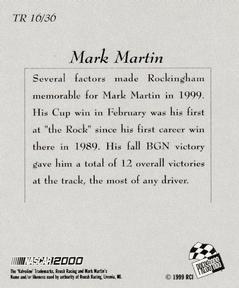 2000 Press Pass - Techno-Retro #TR 16 Mark Martin Back