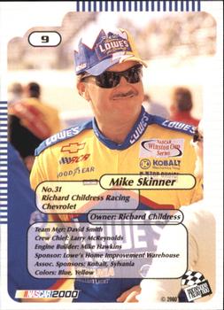 2000 Press Pass Trackside #9 Mike Skinner Back
