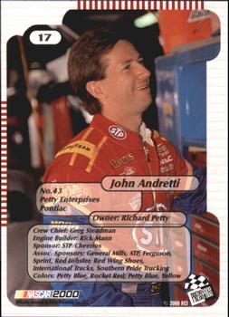 2000 Press Pass Trackside #17 John Andretti Back