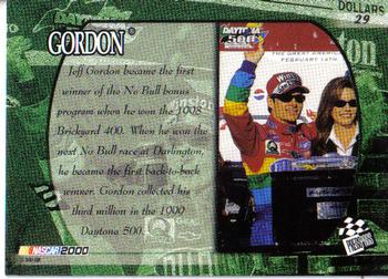 2000 Press Pass VIP #29 No Bull $1,000,000 - Jeff Gordon Back