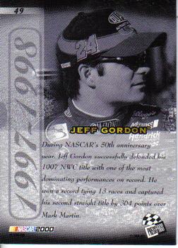 2000 Press Pass VIP #49 Jeff Gordon Back