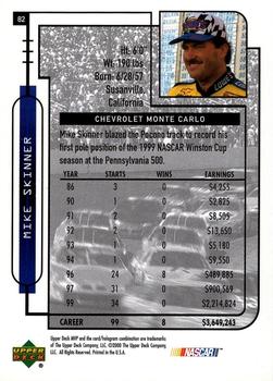 2000 Upper Deck MVP #82 Mike Skinner's Car Back