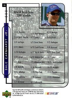 2000 Upper Deck MVP #93 Dale Earnhardt Jr. Back