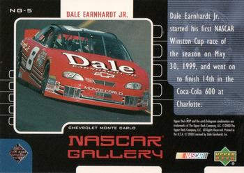 2000 Upper Deck MVP - NASCAR Gallery #NG-5 Dale Earnhardt Jr. Back