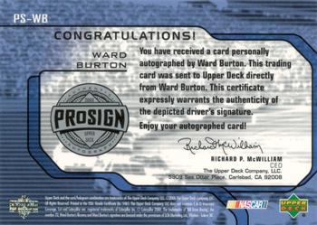 2000 Upper Deck MVP - ProSign #PS-WB Ward Burton Back