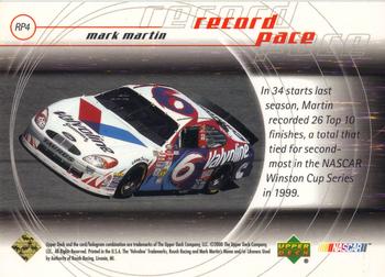 2000 Upper Deck Racing - Record Pace #RP4 Mark Martin Back