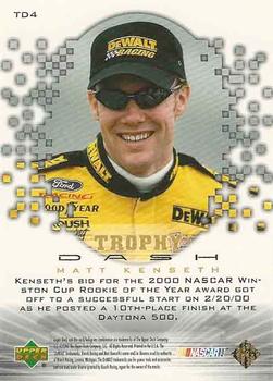 2000 Upper Deck Racing - Trophy Dash #TD4 Matt Kenseth Back