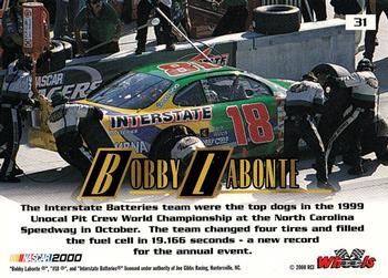 2000 Wheels High Gear #31 Bobby Labonte's Car Back
