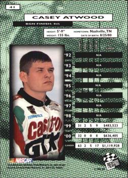 2001 Press Pass #41 Casey Atwood Back